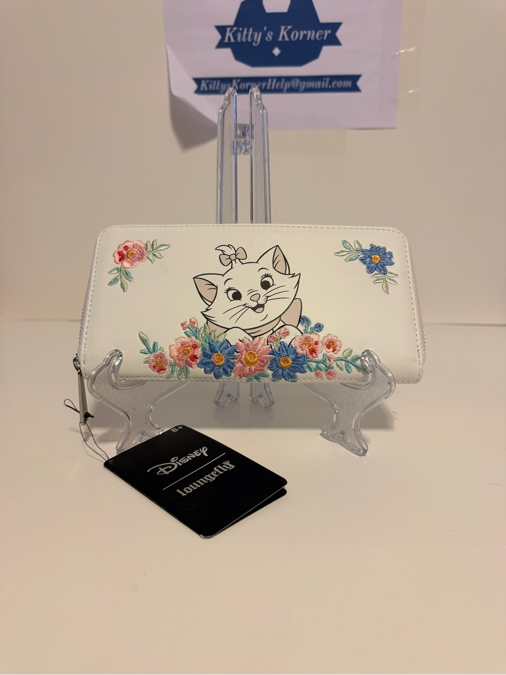 Rare Loungefly Disney’s The Aristocats Marie Floral White Zip Wallet